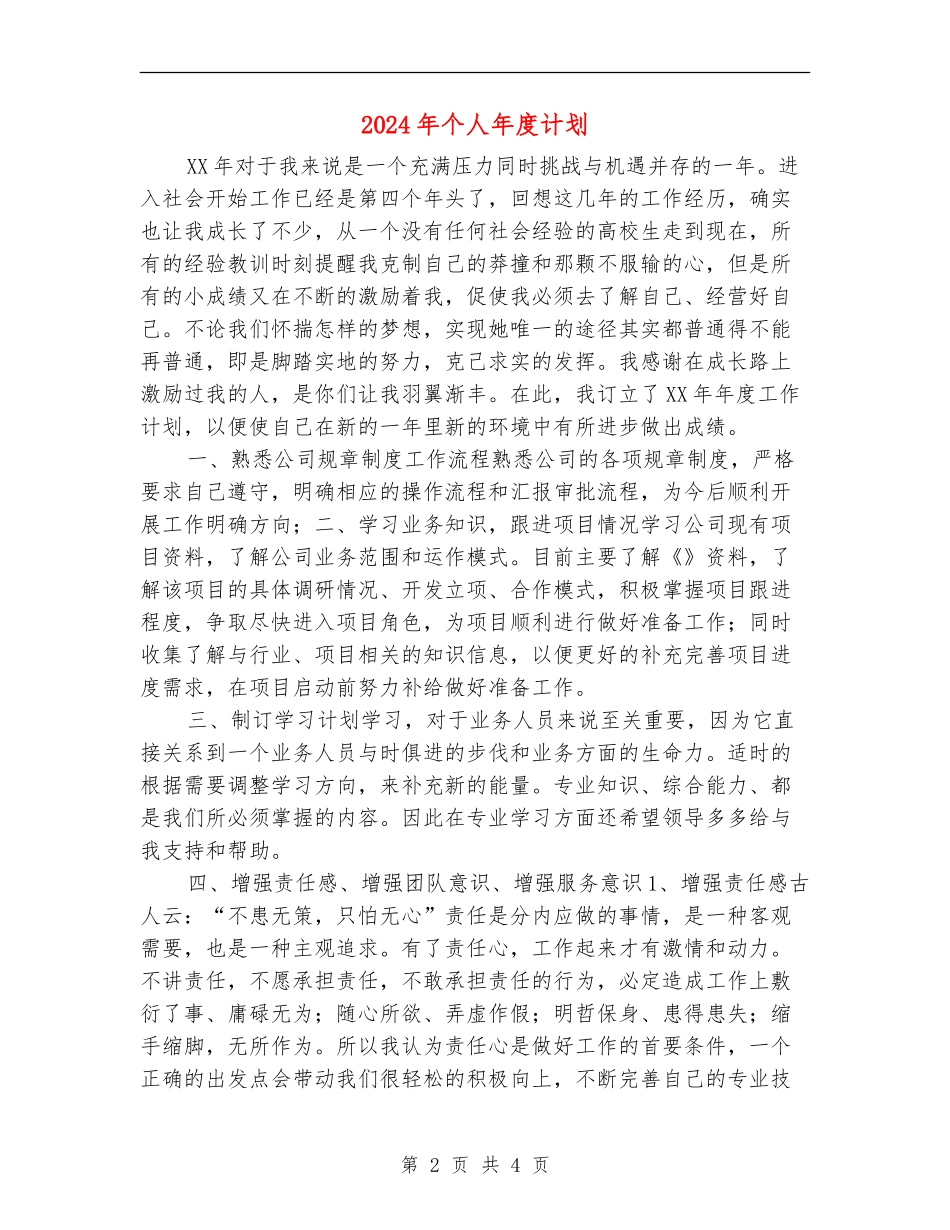 2024年个人年度计划_第2页