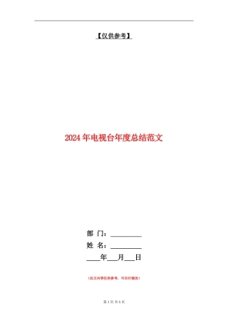 2024年电视台年度总结范文