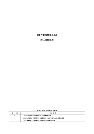 能力素质模型工具之胜任力数据库