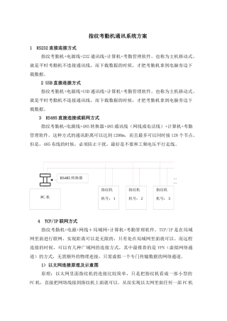指纹考勤机通讯系统方案1-指纹考勤机通讯系统方案