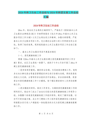 2024年终卫生站工作总结与2024年终团支部工作总结汇编