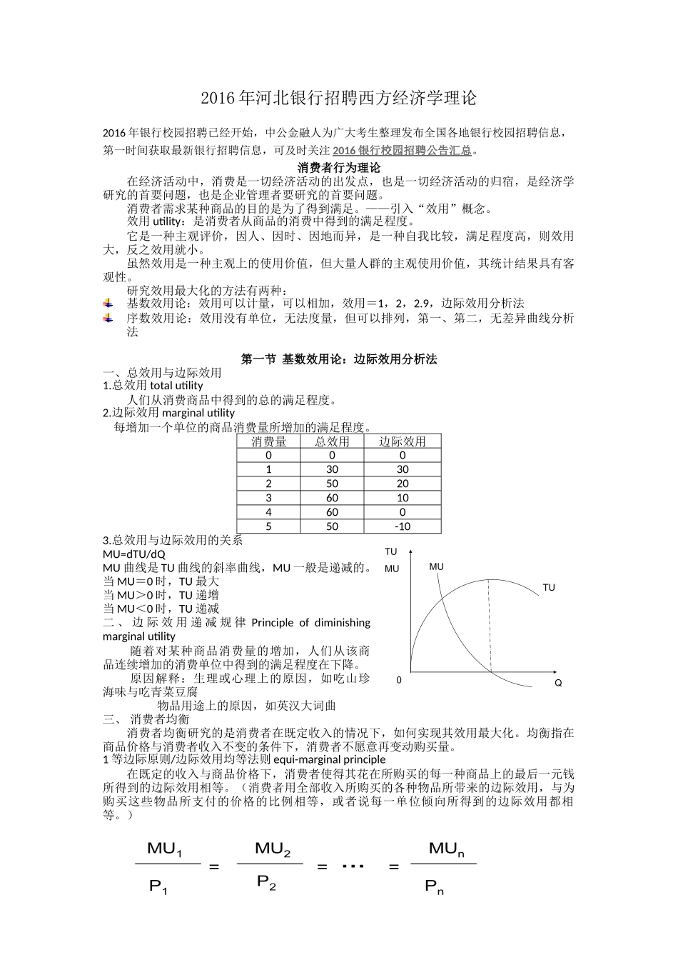 银行招聘西方经济学理论课件_第1页