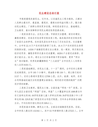 民生建设总结汇报