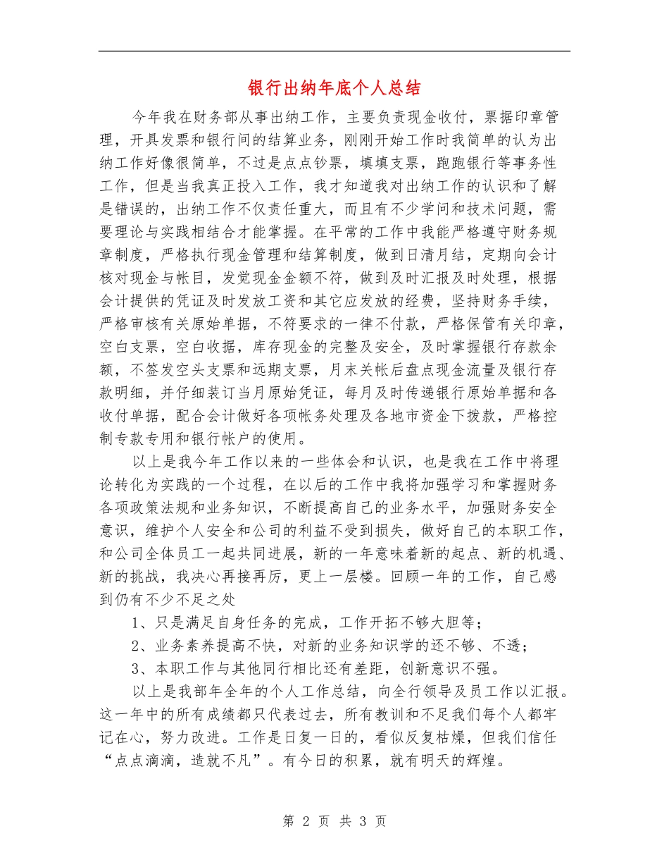 银行出纳年底个人总结_第2页