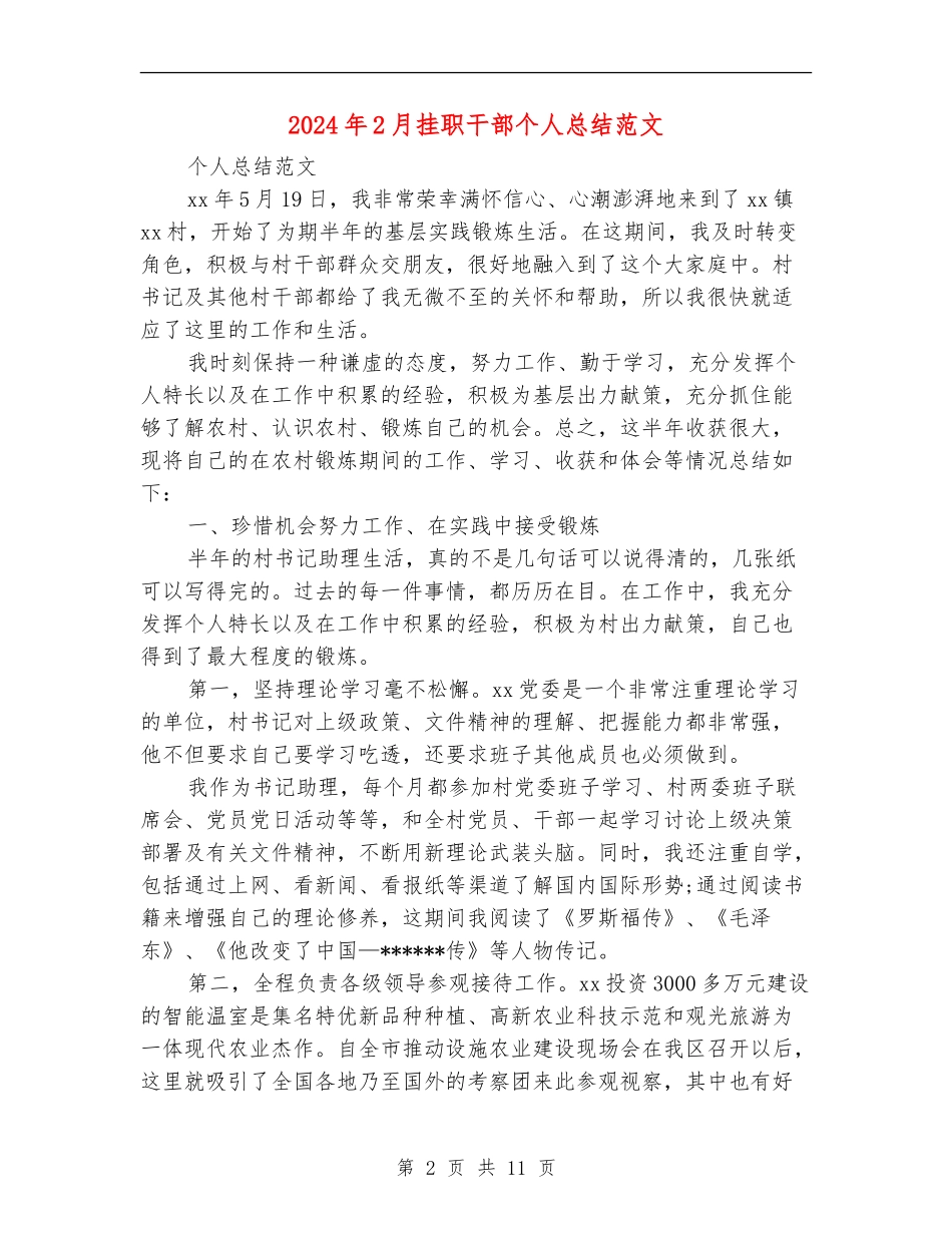 2024年2月挂职干部个人总结范文_第2页