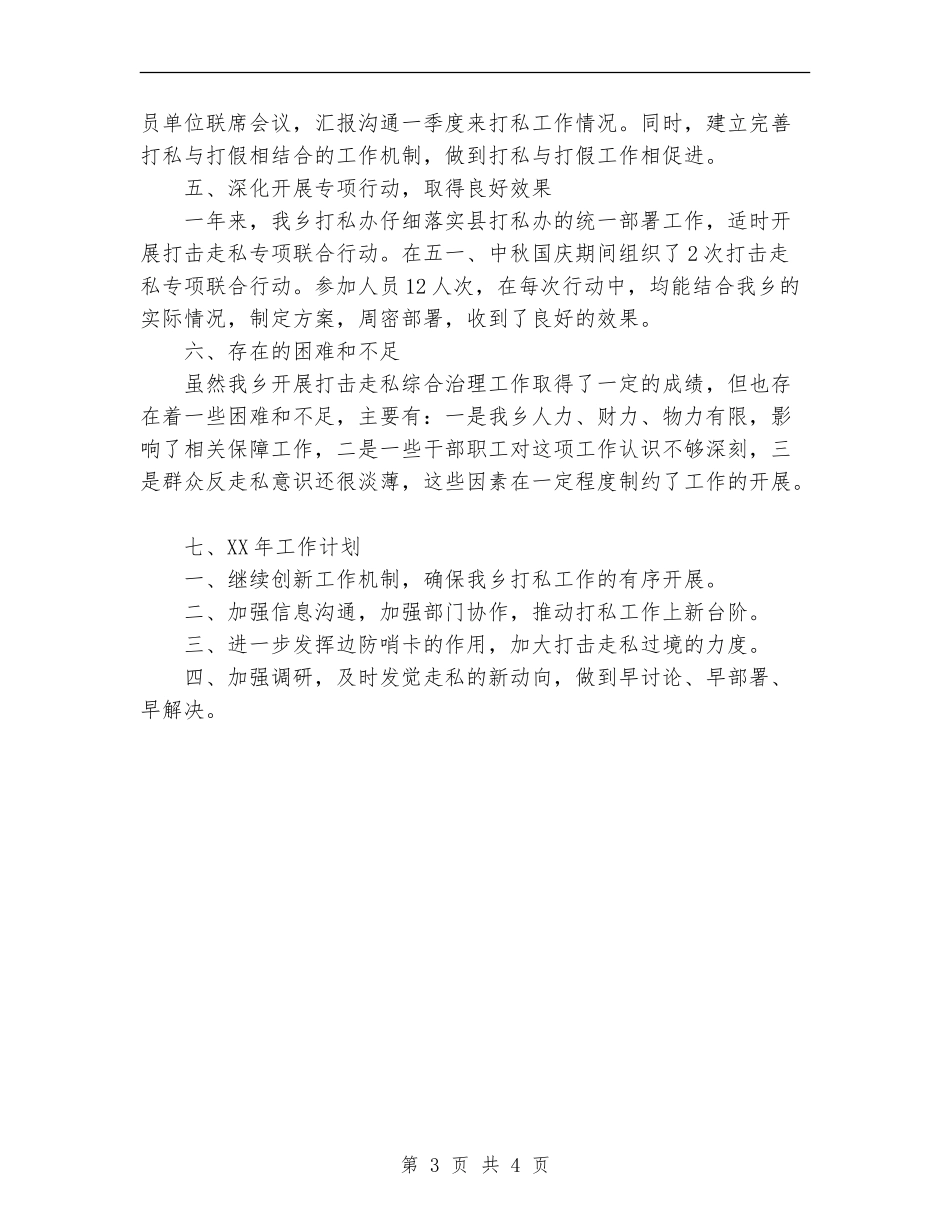 2024年乡镇打击走私综合治理工作总结_第3页