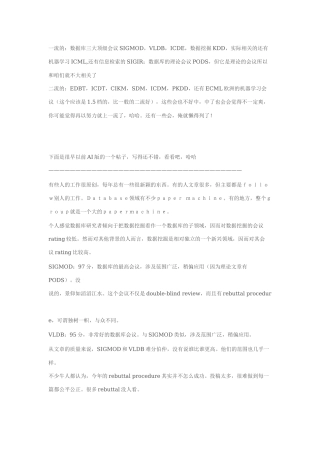 数据挖掘主要会议