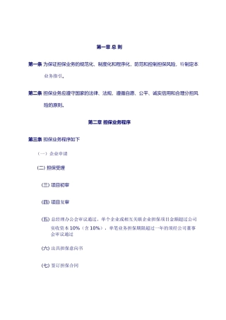 公司担保业务指导书