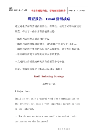 调查报告Email营销战略