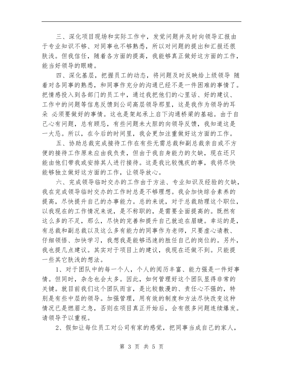 总裁助理年终工作总结2024_第3页