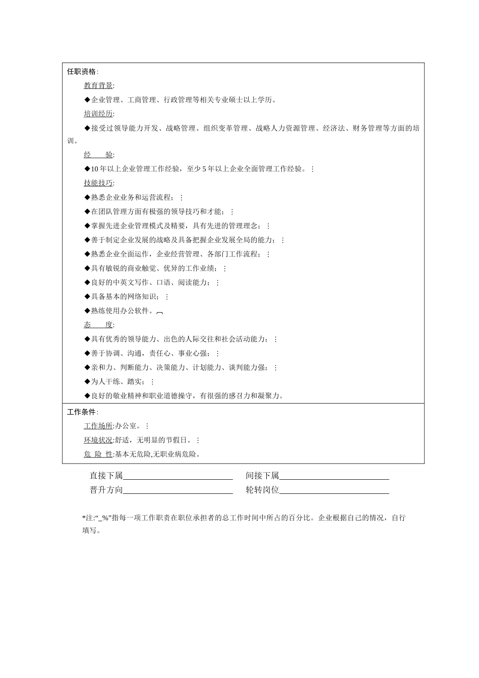 职位说明书――高级管理职位_第2页