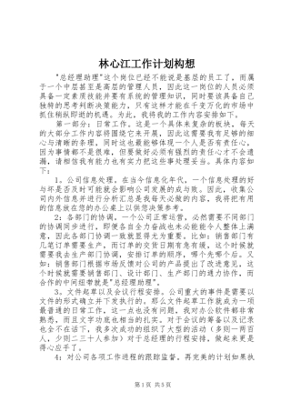 林心江工作计划构想