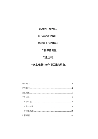 凤凰卫视广告指南