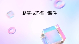 路演技巧梅宁课件