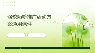 骆驼奶粉推广活动方案通用课件