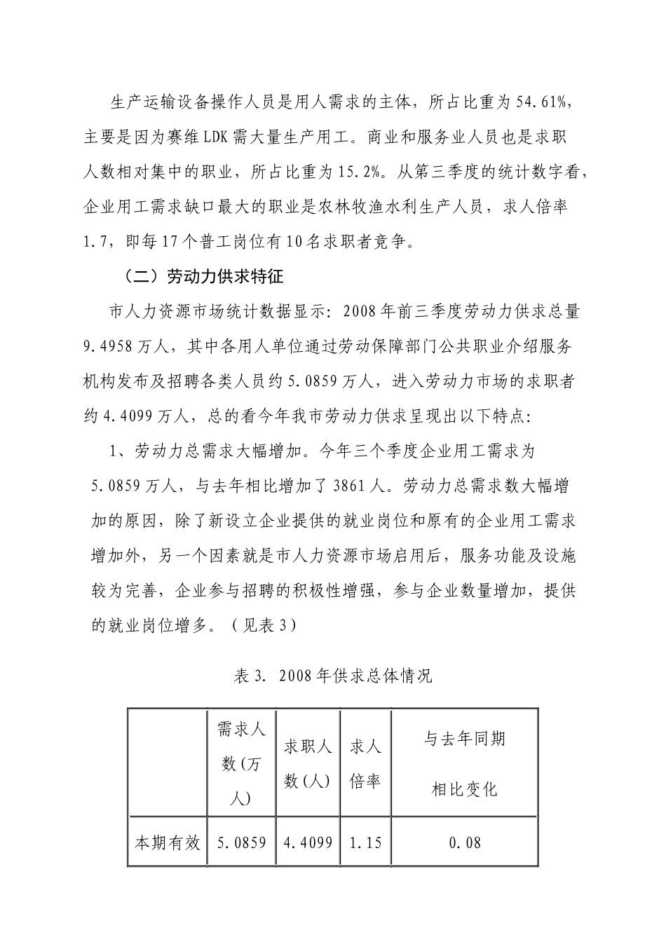 关于当前我市劳动力市场供求状况的分析报告_第3页