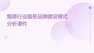 烟草行业服务品牌建设模式分析课件