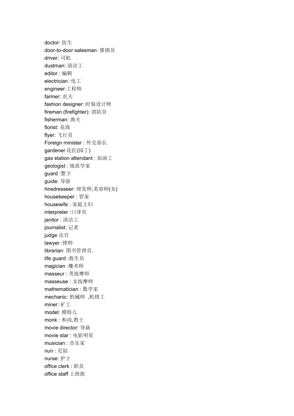 英文的职位名称_第2页