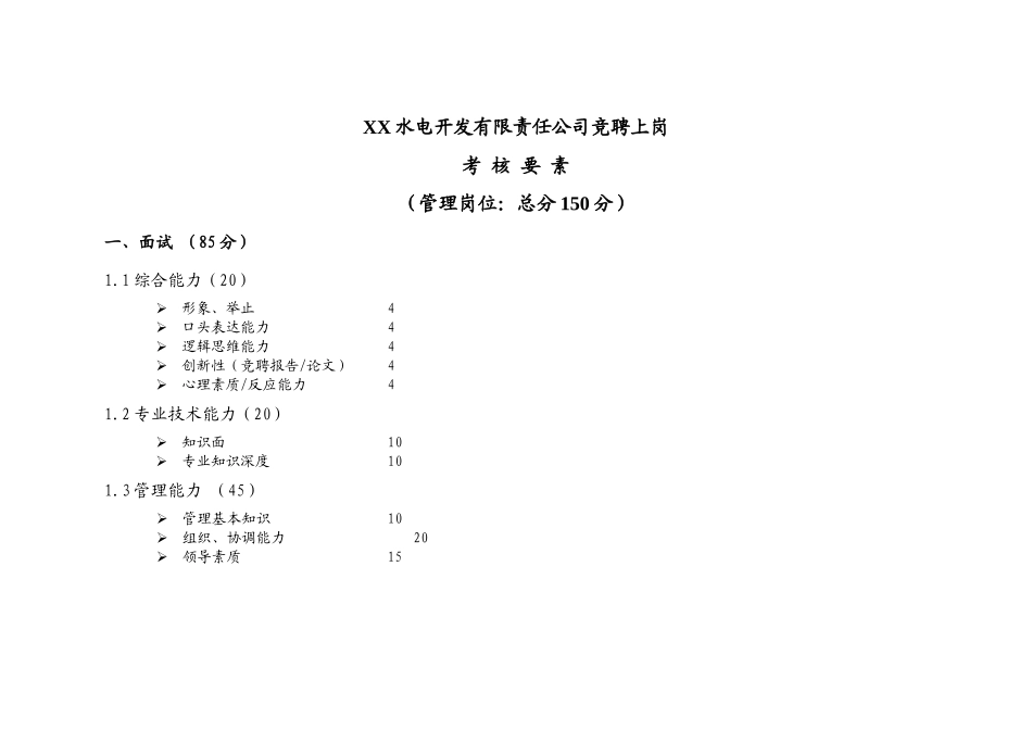 某水电开发公司竞聘上岗考核要素_第1页