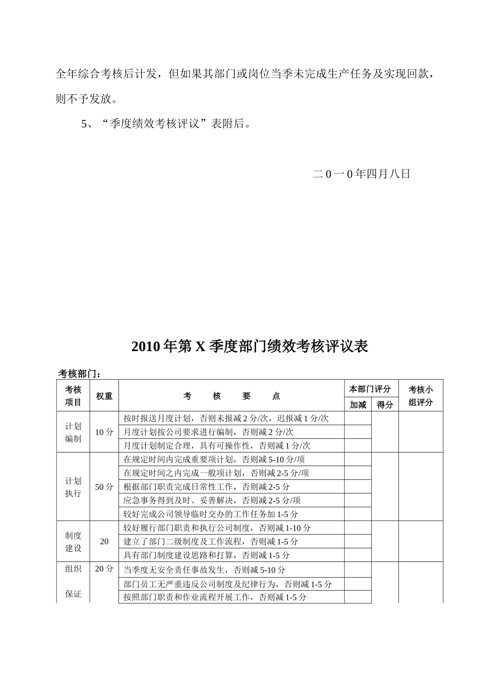 职能部门季度考核实施办法_第3页