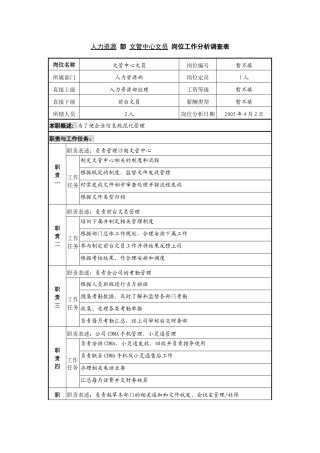 某咨询—广东中顺纸业人力资源部—文管中心文员