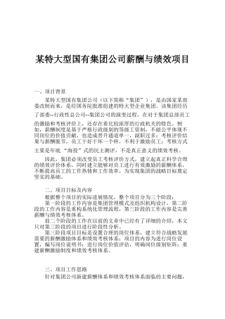 某某公司薪酬与绩效项目