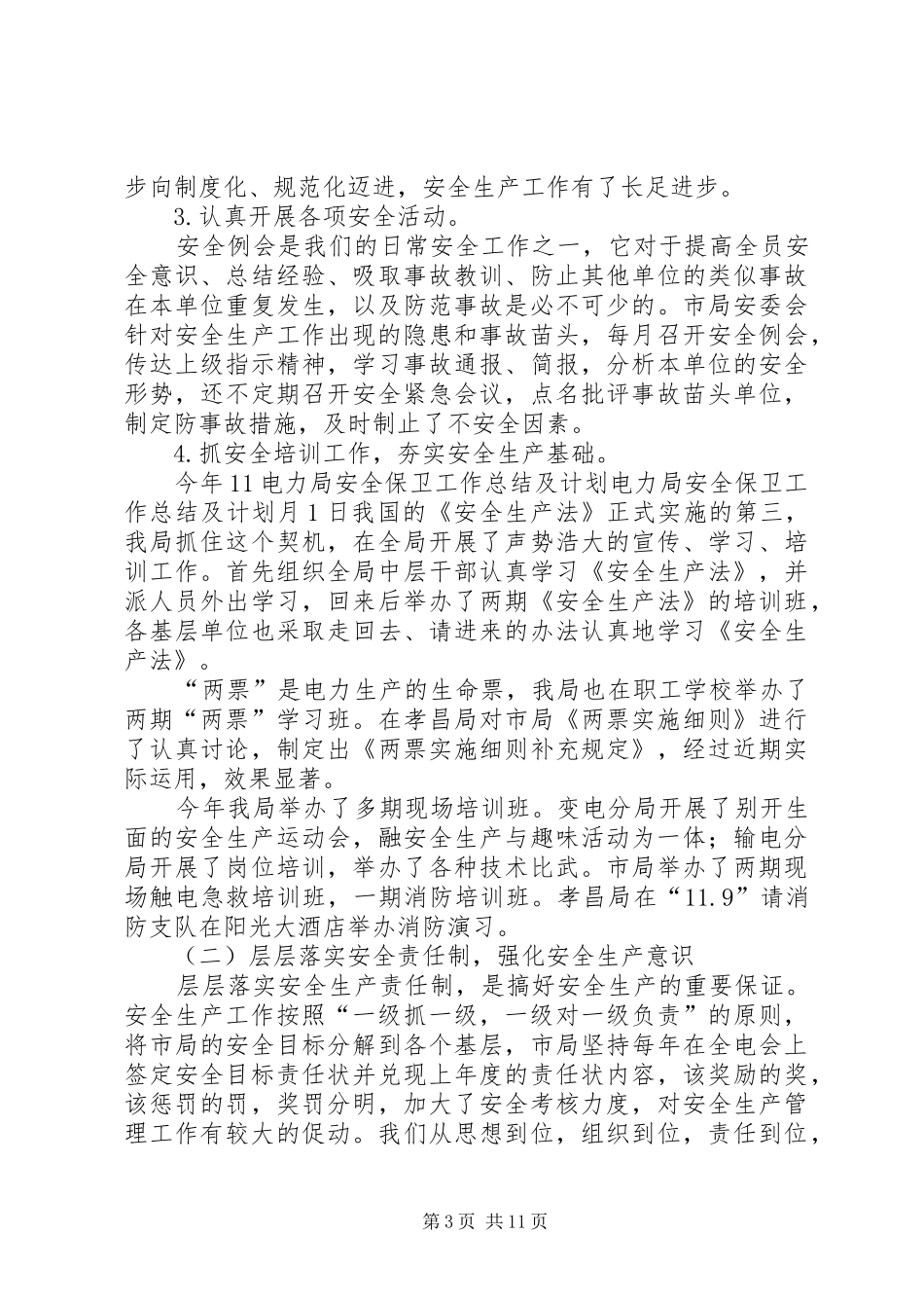 电力局安全保卫工作总结及计划_第3页