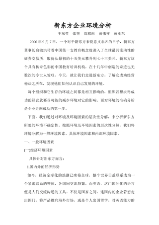 新东方环境分析