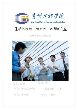 彭新职业规划书