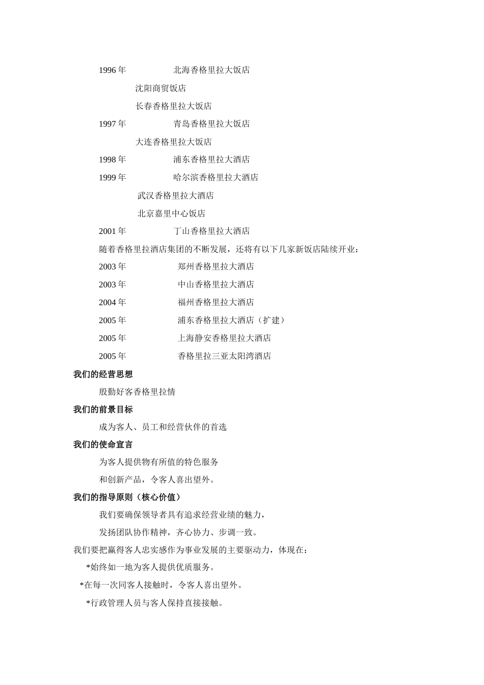 香格里拉国际大饭店员工手册_第2页