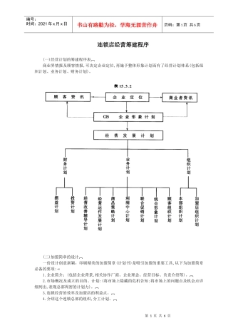 连锁店经营筹建流程