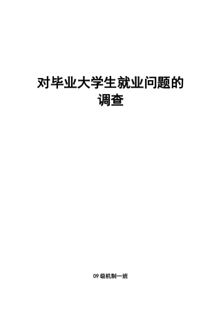 关于毕业大学生就业问题的调查