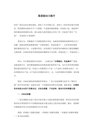 分销渠道的概念与策略