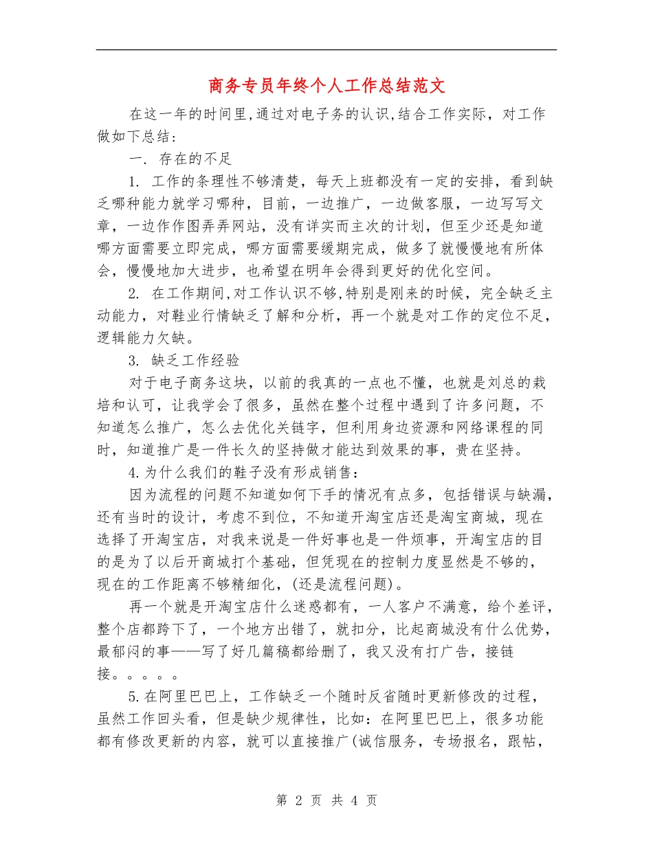商务专员年终个人工作总结范文_第2页