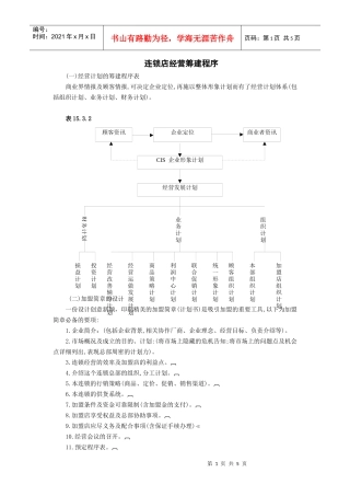 连锁店经营筹建程序(DOC5页)
