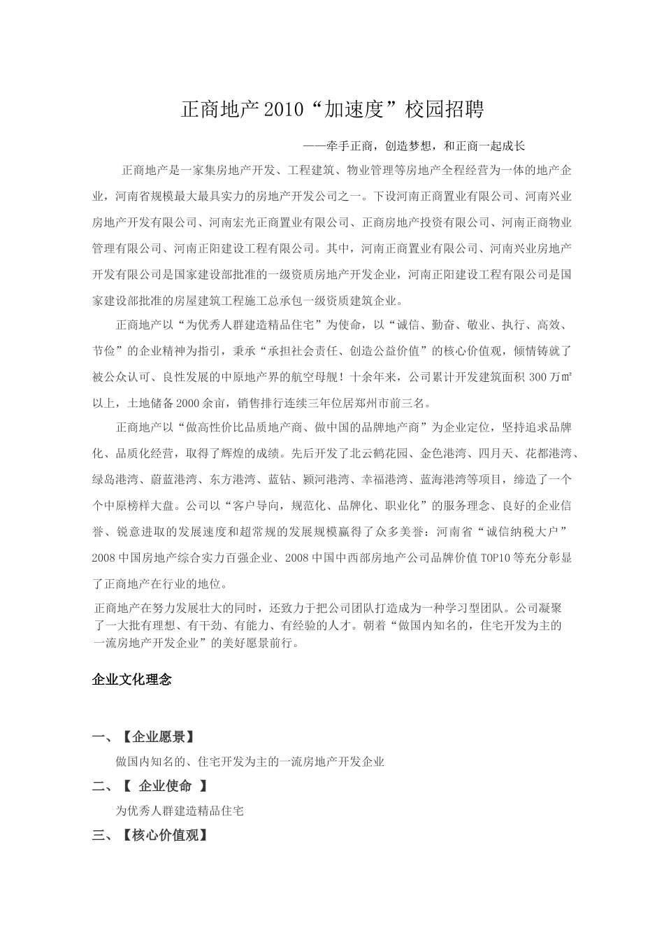 正商地产XXXX加速度校园招聘_第1页