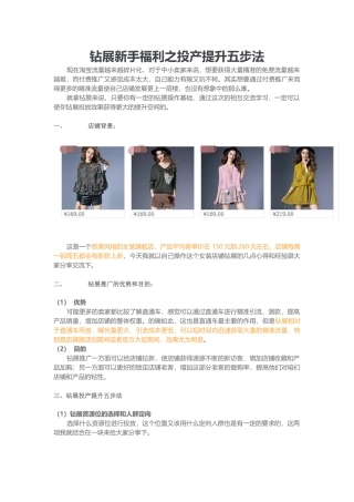 钻展新手福利之投产提升五步法(10页)