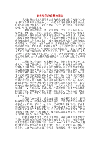 商务局供应商整治报告