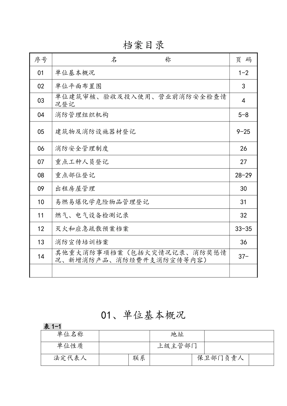 消防安全基本情况档案_第1页