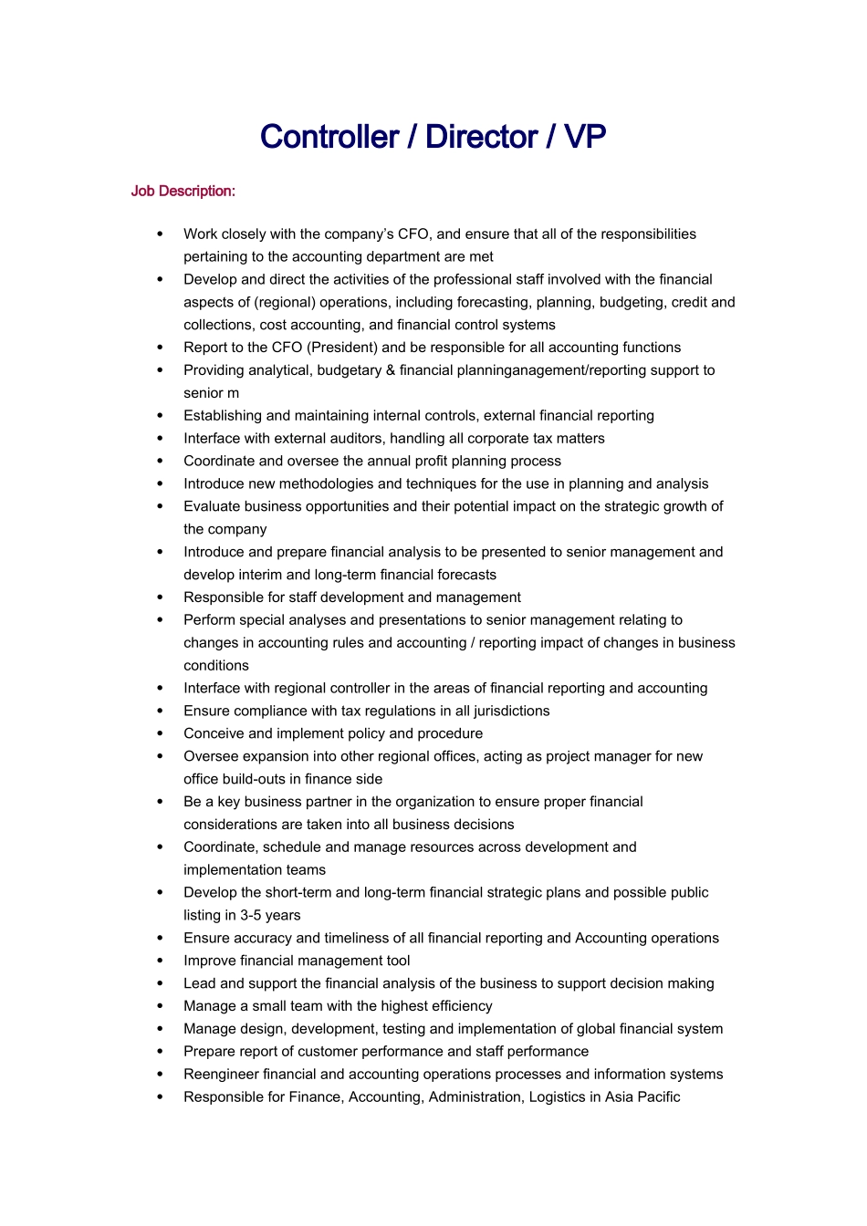 职位描述（英文）_第1页