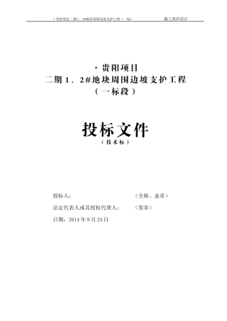 贵阳项目一段边坡支护工程(技术标)