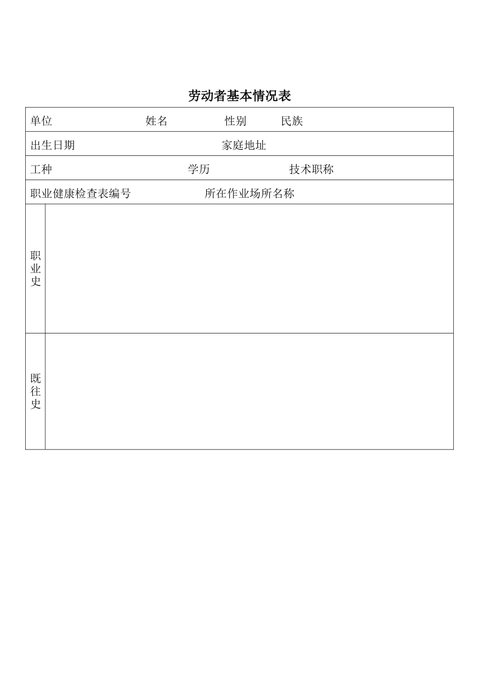 职业健康监护档案表汇编_第2页