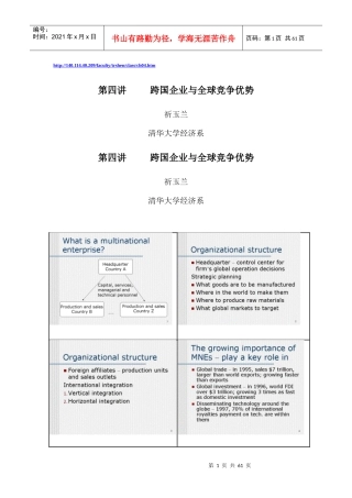 跨国企业与全球竞争优势