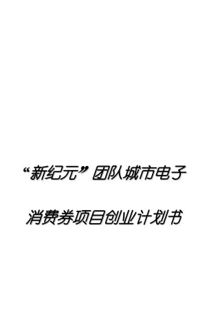 新纪元创业团队计划书