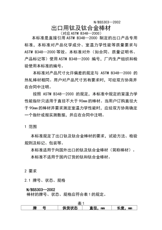 出口用钛及钛合金棒材B348