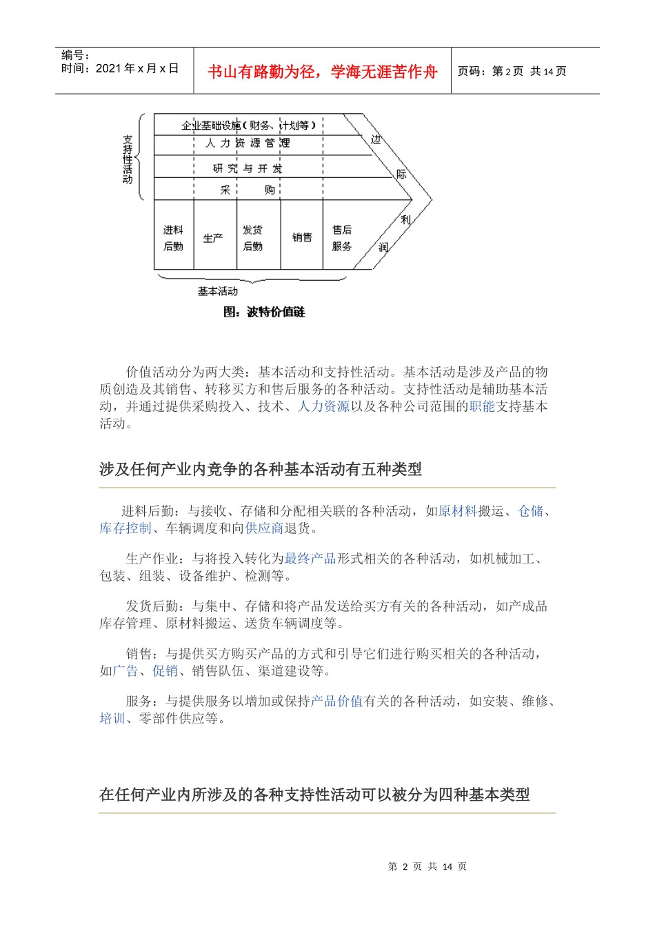 迈克尔·波特价值链分析模型_第2页