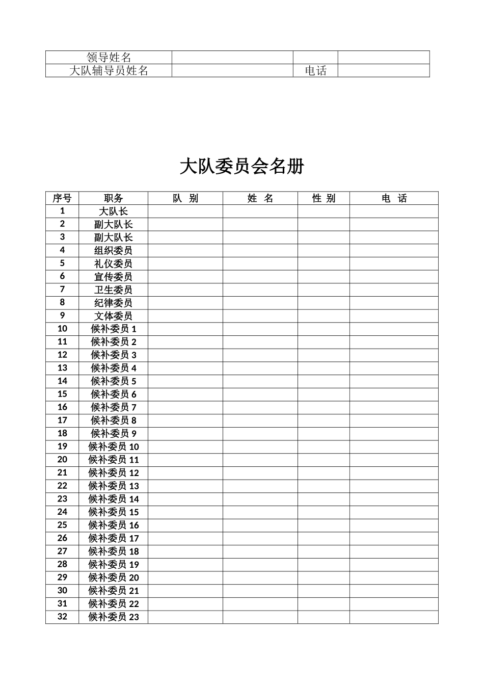 某某小学大队委员会工作手册_第2页