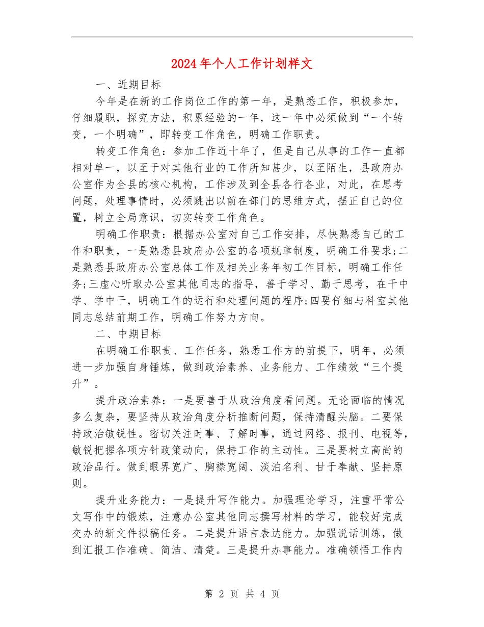 2024年个人工作计划样文_第2页
