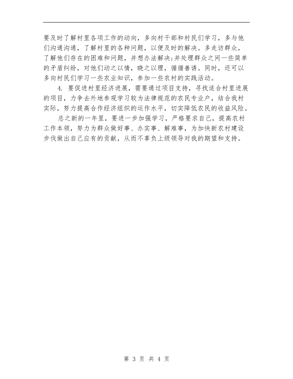 2024年12月村干部工作计划范文_第3页