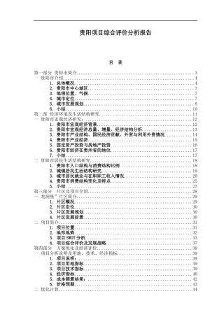 贵阳项目综合评价分析报告